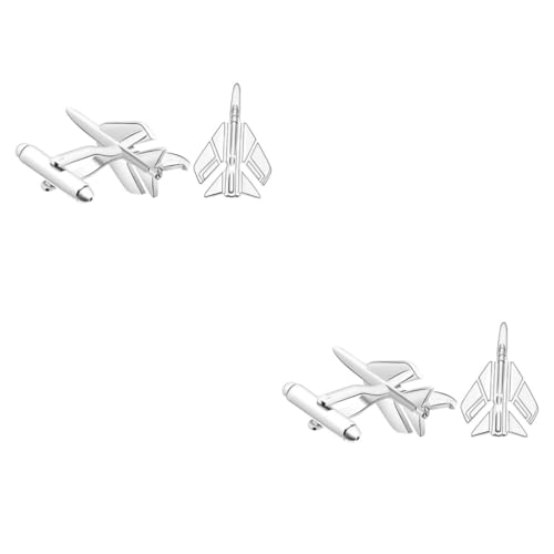 FRCOLOR 2 Stück Flugzeug Manschettenknöpfe Kreative Design Accessoires für Herren Damen für Formelle Anlässe Hochzeiten Geschäftstreffen Besondere Feierlichkeiten von FRCOLOR