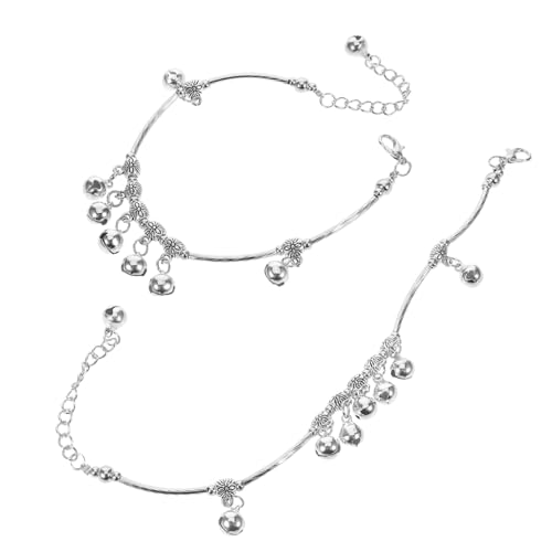 FRCOLOR 2 Stück Frauen Fußkettchen Ethnische Glockenanklets Verstellbare Schmuckkette für Hochzeit Tanzaufführungen und Strand Leicht und für Verschiedene Auftritte von FRCOLOR