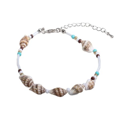 FRCOLOR 2 Stück Fußkettchen für Frauen Ankerkette mit Anhänger für Strand Verstellbar Langlebig Perfektes für Freundinnen Familie von FRCOLOR