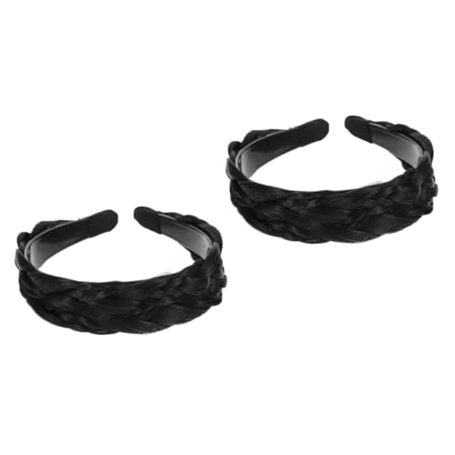 FRCOLOR 2st Geflochtenes Stirnband Haare Geflochten Damen Stirnbänder Haargummis Für Mädchen Naturhaarschmuck Für Schwarze Frauen Perücken Fräulein Hochtemperaturdraht Einzigartig Südkorea von FRCOLOR