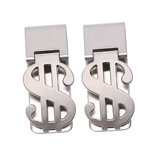 FRCOLOR 2 Stück Geldbörse Aus Metall Geldbörse Mit Geldscheinklammer Herren-geldbörsen Portmonee Herren Portemonnaie Herren Rostfreie Geldklammern Mini -geldclips Rostfreier Silber von FRCOLOR