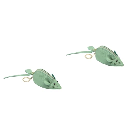 FRCOLOR 2 Stück Geldbörse Damen Cartoon Mäuseform Kleingeldbörse aus Weichem Kleines Portemonnaie mit Kartenfach Praktische Münztasche für Schlüssel Schmuck Lippenstift von FRCOLOR