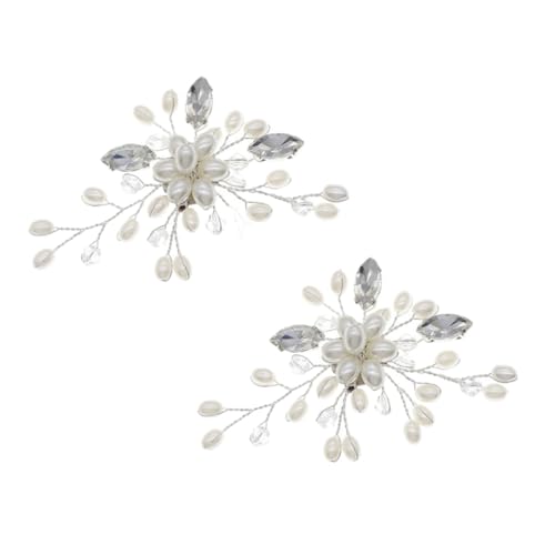 FRCOLOR 2 Stück Glitzernde Rhinestone Schuhclips mit Perlen Schuhschnallen für Damen zur Hochzeit Party Besondere Anlässe für Schuhdekoration von FRCOLOR
