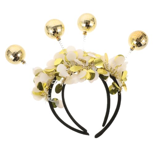 FRCOLOR 2 Stücke Disco Ball Haarreif Damen Party Stirnband in Gold Dekoratives Cosplay Haarband für Geburtstagsfeiern Bühnenrequisiten Haarschmuck für Mädchen von FRCOLOR