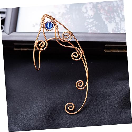 FRCOLOR 2 Stück Goldfarbene Retro Ohrclips Kreative Non Pierced Ear Bone Clips Handgefertigte Damen Ohrringe Ohrloch Ear für Vielseitigen Schmuckgebrauch von FRCOLOR