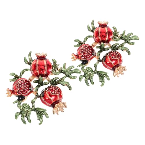 FRCOLOR 2 Stück Granatapfel Brosche für Damen Stilvolle Legierungs Anstecknadeln Muttertag Mode Accessoires für Kleidung Taschen von FRCOLOR