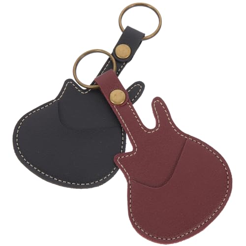 FRCOLOR 2 Stück Guitar Pick Organizer Tragbare Plectrum Aufbewahrungstasche aus Hochwertigem für Gitarren Ukulelen und Musikinstrumente Schwarz und Weinrot von FRCOLOR