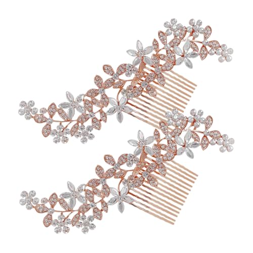 FRCOLOR 2 Stück Haarkämme mit Funkelnden Strasssteinen Brautschmuck für Hochzeit und Besondere Anlässe Kopfbedeckung für Damen Vielseitig Einsetzbare Hochsteckfrisur Accessoires von FRCOLOR