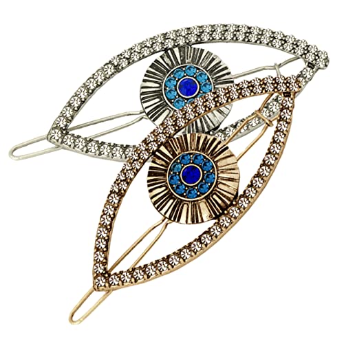 FRCOLOR 2 Stück Haarnadel Multi Para Neuheit Haarspangen Haarglätter Haarbürste Dritte Strass Haarspangen Für Frauen Strass Haarspangen Zopf Snap Türkei Blau Kopfschmuck Netz Samt von FRCOLOR