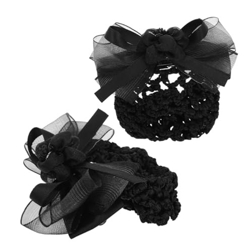 FRCOLOR Haarschmuck Mit Satinschleife Dekorative Haarspangen Mit Netz Für Damen Haarknotenhalter Für Mitarbeiter Im Schönheitssalon von FRCOLOR