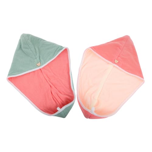 FRCOLOR 2 Stück Haartuchwickel Für Lockiges Haar Haarwickel Für Frauen Nasses Haar Schnell Trocknende Haarpackung Turban-handtuch Handtuch-haarwickel Korallenvlies von FRCOLOR