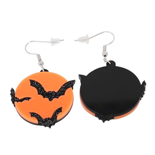 FRCOLOR 2 Stück Halloween Ohrringe Kreative Fledermaus Ohrhänger Lustiger Festival Schmuck mit Glatter Hautfreundlich für Party und Kostümfeier von FRCOLOR