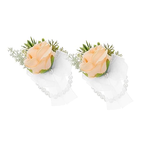 FRCOLOR 2 Stück Handgelenk Blumen Ansteckarmband Hochzeitszubehör Bänder Zierliches Armband Abschlussball Brautjungfer Verschleißfeste Handgelenk Ansteckarmband Karpal Armbänder von FRCOLOR