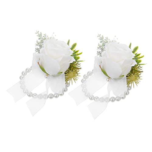 FRCOLOR 2stücke Zarte Handgelenkscorsage Aus Langlebigem Material Verschleißfestes Corsage-armband Tragbare Handgelenksdekoration Für Brautbedarf Und Besondere Anlässe von FRCOLOR