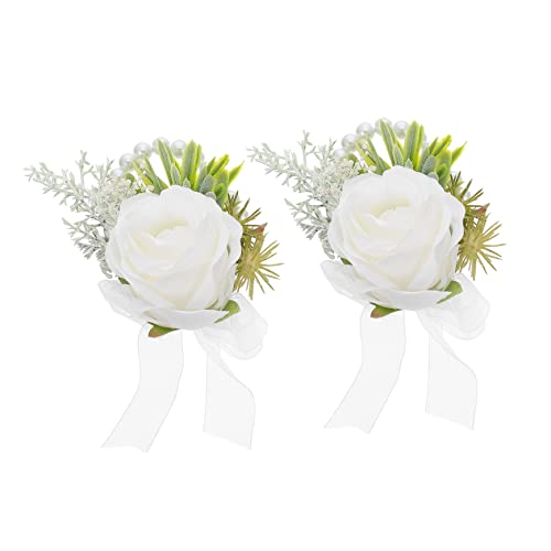 FRCOLOR 2stücke Handgelenkskorsage Dekoratives Korsage Armband Zartes Handgelenk Dekor Verschleißfestes Korsage Armband Hochzeitsaccessoire von FRCOLOR