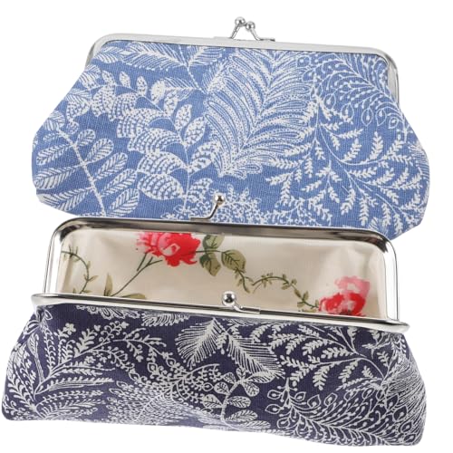 FRCOLOR 2 Stück Handtasche der Leinwandblattmünze Münzbeutel kleine Veränderungspanne Frauen Handtaschen Mädchen wechseln die Handtasche Geldbörse Portemonnaie Segeltuch von FRCOLOR
