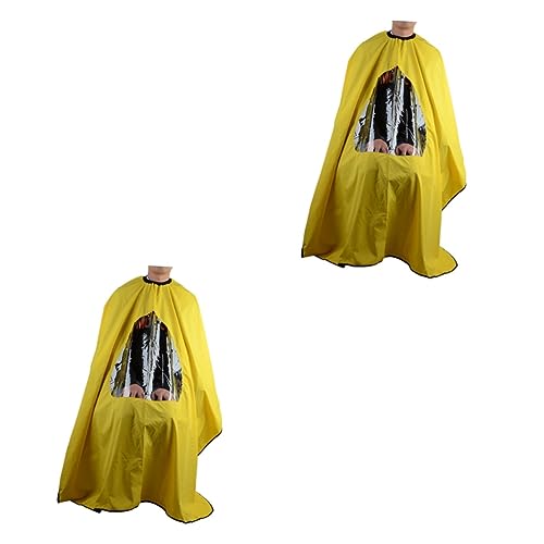 FRCOLOR 2st Umhangkleid Zum Haareschneiden Schwarzer Schal Schminkschürze Handtuch-poncho Haarschneideumhang Haarschneide-friseurkleid Bloßer Umhang Kap Herren Beobachtungsfenster Bilden von FRCOLOR