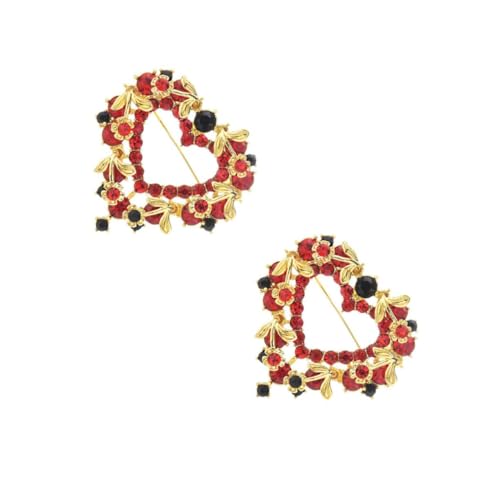 FRCOLOR 2 Stück Herz Brosche Dekorative Anstecknadel für Kleidung Schals Taschen Leicht für Damen Perfektes Accessoire für Besondere Anlässe von FRCOLOR