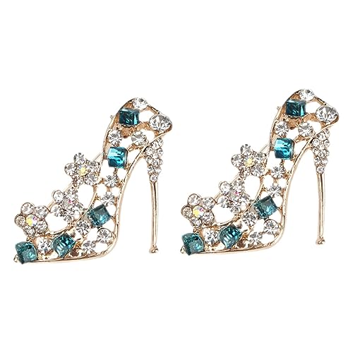 FRCOLOR 2 Stück Hochwertige High Heel Brosche Pin für Frauen Eleganter Bling Schmuck für Kleidung für Anlässe Styles Passend für Verschiedene Outfits Veranstaltungen von FRCOLOR