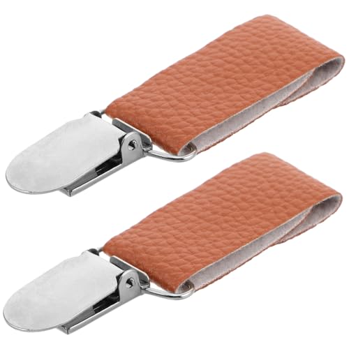 FRCOLOR 2 Stück Hutclip Aus Leder Clip Für Reisehut Pu Clip Für Hut Huthalter Für Die Tasche Reisehut -clip -halter Huthalter Für Männer Tragbarer Taschenclip Zinklegierung Brown von FRCOLOR
