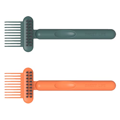 FRCOLOR 2 Stück Kamm Reinigungsbürste Selbstreinigende Haarbürste Haarshampoo Bürste Haartrocknerbürste Haarentfernungsbürste Werkzeug Rechenbürste Make Up Entferner Rechenkamm von FRCOLOR