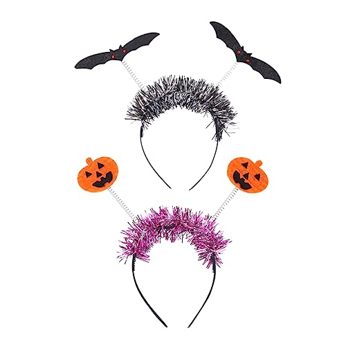 FRCOLOR 2st Halloween-stirnband Stirnbänder Für Kinder Halloween-fledermaus-stirnband Kürbiskopf-bopper Dekoratives Halloween-haarband Halloween-kopfhörer Umwelt Bbs Skelett Ohr von FRCOLOR