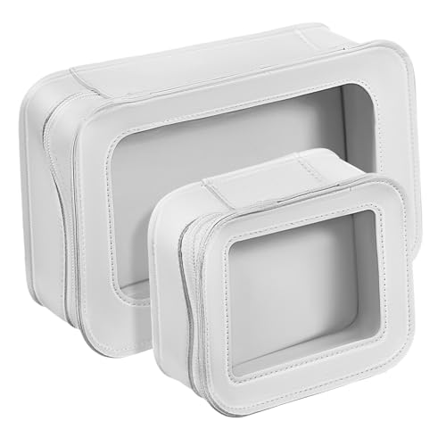 FRCOLOR 2stücke Transparente Kosmetiktasche Mit Reißverschluss Reisetasche Quadratische Tasche Organizer Für Make-up Kulturbeutel Durchsichtige Tasche Geeignet Für Frauen Und von FRCOLOR