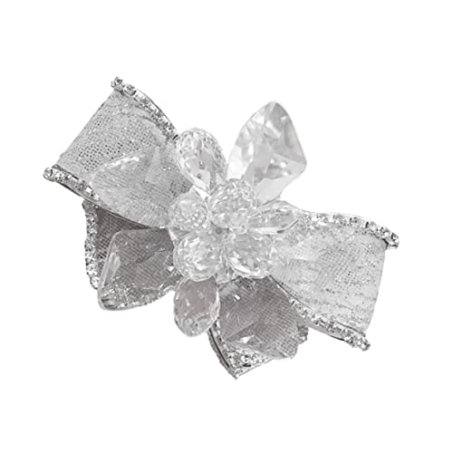 FRCOLOR 2 Stück Kristallglas Schuhclips mit Strassblumen und Mesh Schleife Schuhornamente für Damen Hochzeitsschuhe und Partyschuhe DIY Zubehör für Flache und Damenschuhe von FRCOLOR