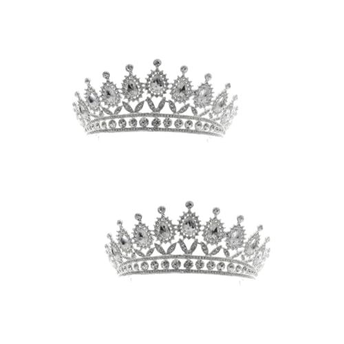 FRCOLOR 2 Stück Krone Haarschmuck Weihnachten Kopfbedeckung Kopfbedeckung Für Frauen Die Krone Hochzeit Haarschmuck Haarschmuck Für Frauen Hochzeit Tiaras Für Braut Frauen Tiara Stirnband von FRCOLOR
