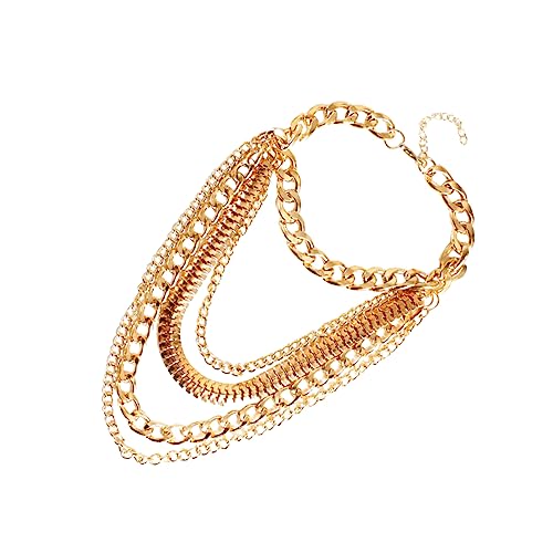 2 Stück Layered Punk Fußkettchen mit Goldenen Fransen für Damen Stilvolle Ankle Chain Dekoration für Strand Partys Tägliches von FRCOLOR