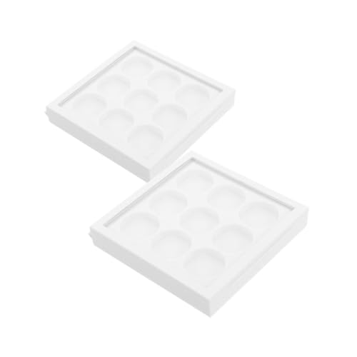 FRCOLOR Selbstgemacht Lidschattenpalette 2 Stück 9 Fächer Tragbare Transparente Make up Kasten Nachfüllbar Für Lidschatten Rouge Und Lippenstift Damen Kosmetik Aufbewahrung von FRCOLOR