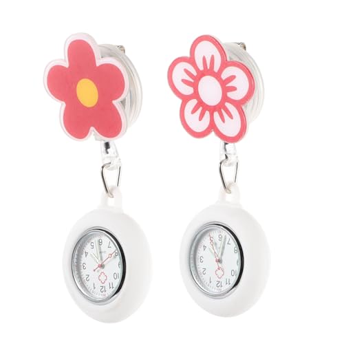 FRCOLOR 2 Stück Luminous Schwesternuhr Taschenuhr mit Clip für Krankenschwestern Ärzte Praktische Fob Uhr mit Einfacher Bedienung Umweltfreundlichem Design von FRCOLOR