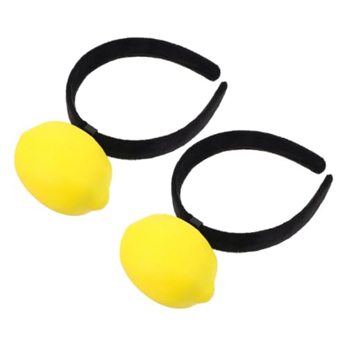FRCOLOR 2 Stück Lustiges Stirnband Obst Haarreifen Lustiger Zitronen-kopfschmuck Zitronen-kostüm-stirnband Zitronen-neuheits-kopfstück Stirnbänder Obst Urlaub Haarreifen Yellow Polyester von FRCOLOR