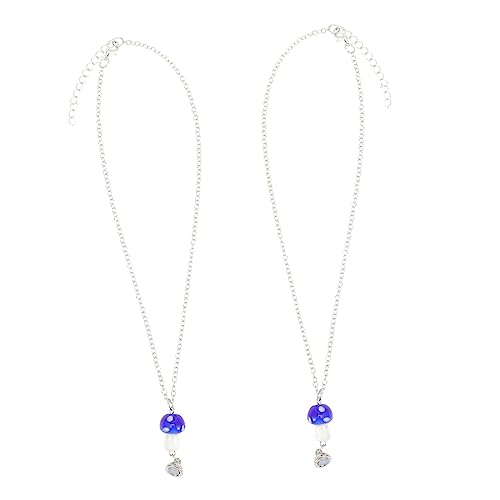 FRCOLOR 2 Stück Magnetische Pilz Halskette für Leichte Stilvolle Freundschaftskette Einfacher Charm Anhänger Dekoration für Damen Passend zu Sweater und Alltag von FRCOLOR