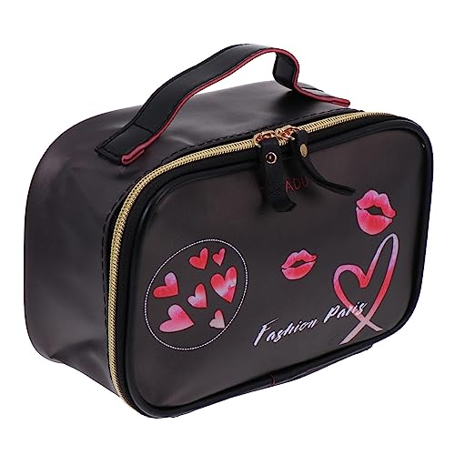 FRCOLOR 2 STK Make-up-kulturbeutel Kulturtasche Mit Reißverschluss Kosmetikkoffer Für Frauen Gestreifte Schminktasche Uhr-Organizer-etui Klarer Kosmetikkoffer Groß Schmuck Urlaub Polyester von FRCOLOR