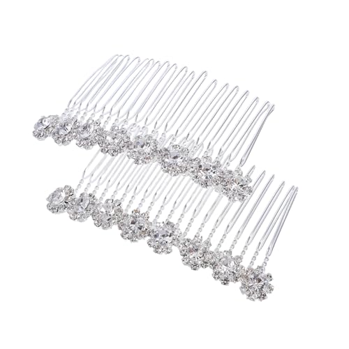 FRCOLOR 2stücke Haarkämme Aus Legierung Mit Kristallverzierungen Seitliche Hochzeits-haarkämme Für Brautjungfern Accessoires Zum Stylen Für Frauen Und Mädchen Vintage-haarteile Für von FRCOLOR