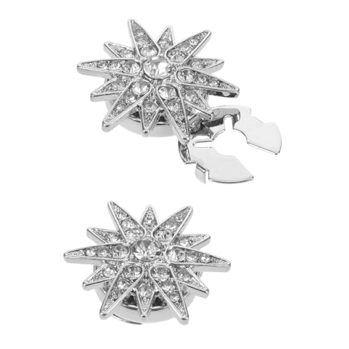 FRCOLOR 2stücke Knopfverzierungen Zum Aufstecken Strass-jackenknöpfe Metall-knopf-accessoires Für Hemden Und Kleider Verzierte Knopfclips Abdeckungen Diy-oberhemdknöpfe von FRCOLOR