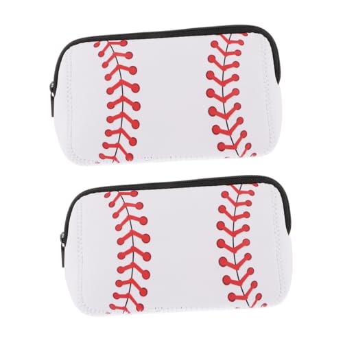 FRCOLOR 2 Stück Neopren-Kosmetiktasche Für Damen Make-Up-Tasche Kulturbeutel Make-Up-Etuis Kosmetiktasche Organizer Kulturbeutel Für Reisen Baseball-Kosmetiktasche von FRCOLOR