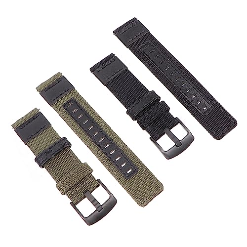 FRCOLOR 2 Stück Nylon Uhrenarmband für Galaxy Watch Stilvolle Strapazierfähige und Elastische Armbänder Schwarz und Grün Geeignet für Sport und Freizeit von FRCOLOR