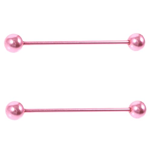 FRCOLOR 2 Stück Ohrknorpel Piercing aus Edelstahl Langes Sicheres Industrial Barbell Modisch Langlebig Komfortabel Vielseitig für Damen Farbiges Electroplating von FRCOLOR