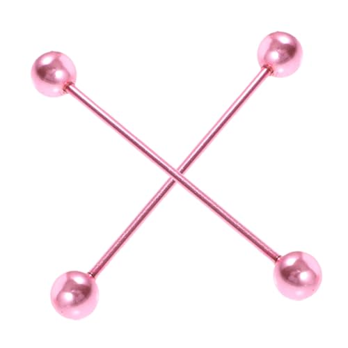 FRCOLOR 2 Stück Ohrpiercing Cartilage Barbell aus Edelstahl Elektroplattiert Lang Hautfreundlich Langlebig Modisch Sicherer Sitz für Damen und Vielseitige Anlässe von FRCOLOR