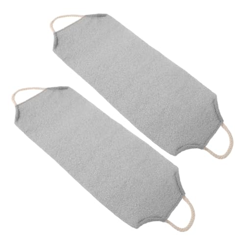 FRCOLOR 2 Stück Peeling Waschlappen Luffa Peelingtuch Bade Rücken Peeling Waschlappen Dusche Luffa Peeling Rücken Duschtuch Peeling Dusch Rücken Handtuch Hellgrau Polyester von FRCOLOR
