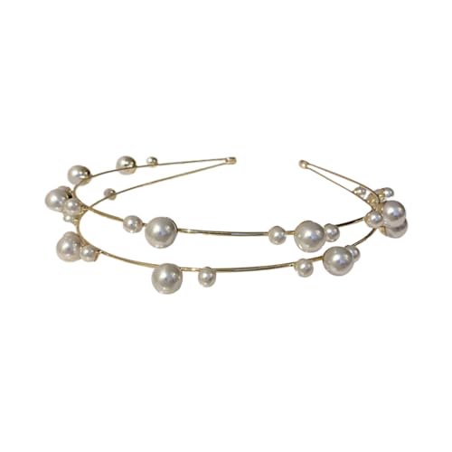 FRCOLOR 2 Stück Perlen Stirnband Weißes Stirnband Weiße Perlen Party Kopfschmuck Mädchen Haargummis Perlen Kopfbedeckung Für Hochzeit Nagel Piercing Charms Strass Stirnbänder Für von FRCOLOR