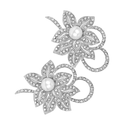 FRCOLOR 2stücke Perlen Blumen Brosche Für Damen Anstecknadeln Für Schals Kleider Und Accessoires Für Hochzeiten Partys Und Besondere Anlässe von FRCOLOR