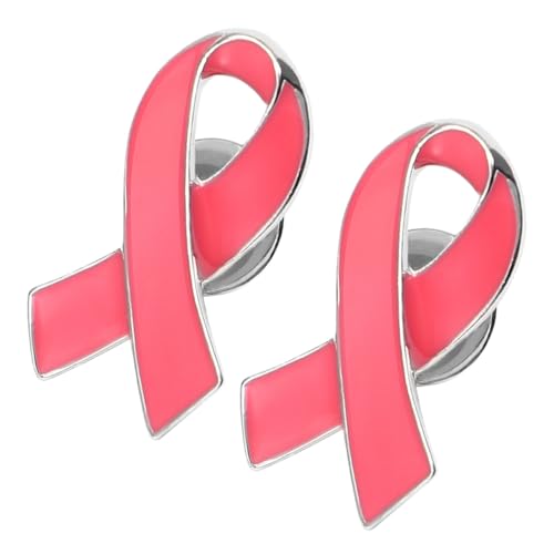 FRCOLOR 2 Stück Pinke Ribbon Lapel Pins Kleine Anstecknadeln Langlebige Broschen für Damen Cardigan Clip Brustkrebs bewusstseinsbrosche Modisches Accessoire von FRCOLOR
