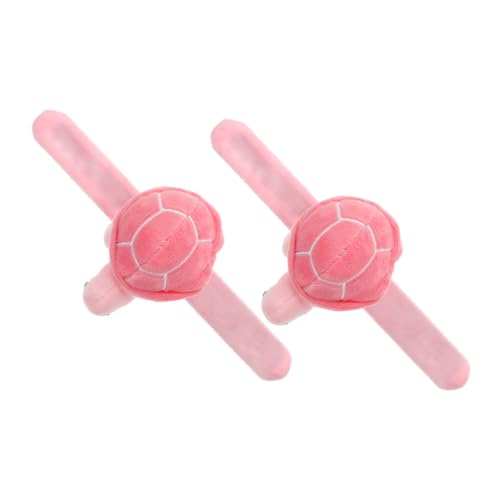 FRCOLOR 2 Stück Plüsch Schildkröten Slap Armband Weiches Stofftier Handgelenkband Hautfreundlich und Langlebig Party Deko und Lustiges Schmuck Accessoire von FRCOLOR