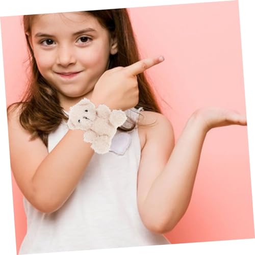 FRCOLOR 2 Stück Plüsch Slap Armband mit Tiermotiv Weiches Baumwoll Gefülltes Cartoon Handgelenkband Bequemes Party in Cremeweiß für Erwachsene von FRCOLOR
