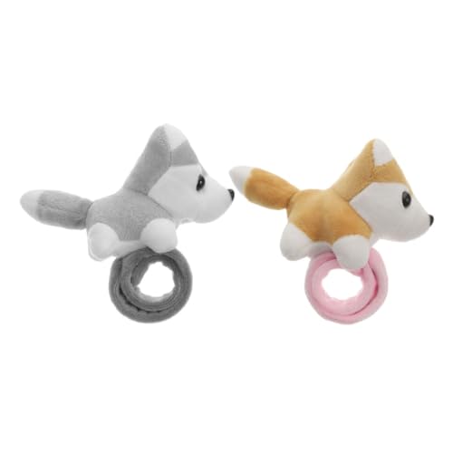 FRCOLOR 2stücke Tierspielzeugarmband Aus Plüsch Hund-slap-armband Für Junge Mädchen Weiches Schlagarmband Party-geschenke Geburtstagsparty-zubehör Preis-belohnungen von FRCOLOR