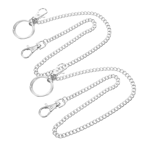 FRCOLOR 2 Stück Punk Mehrschichtige Jeanskette mit Karabinerhaken Robuster Schlüsselhalter für Gürtel Hosen und Geldbörsen FRCOLOR 2 Stück Punk Mehrschichtige Jeanskette mit Karabinerhaken Robuster Schlüsselhalter für Gürtel Hosen und Geldbörsen von FRCOLOR