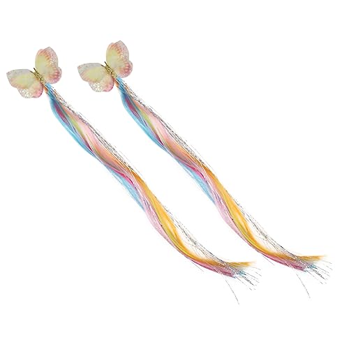 FRCOLOR 2stücke Farbige Zopfkopf-haaraccessoires Regenbogen-haarverlängerungen Haarschmuck Für Mädchen Haarverlängerungen Für Junge Mädchen Haarspangen Für Kostüm Hochwertiges von FRCOLOR